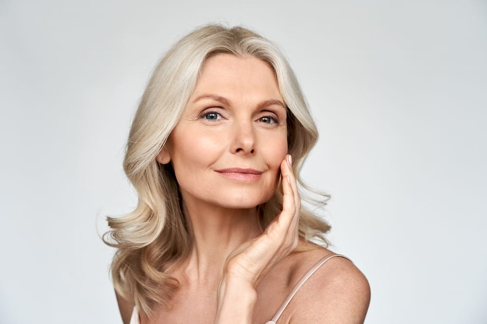 Love Skin and Hair Mature beautiful white woman with Aesthetics Injectables like Botox and Fillers
